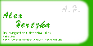 alex hertzka business card